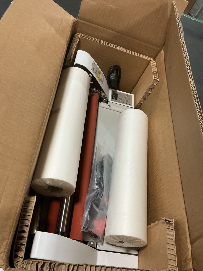 Condition photo showing Good Condition for 350mm Laminator Machine with Two Rolls of Laminating Film, V350 Hot Cold Roll Laminator, Single/Double Sided Thermal for Paper Card Wood Veneer PVC Foil, Digital Display, Safety Protection