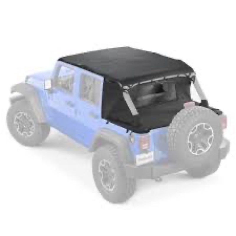 mastertop 3-piece ultimate summer soft top combo - bimini soft top, wind stopper cab curtain, and to