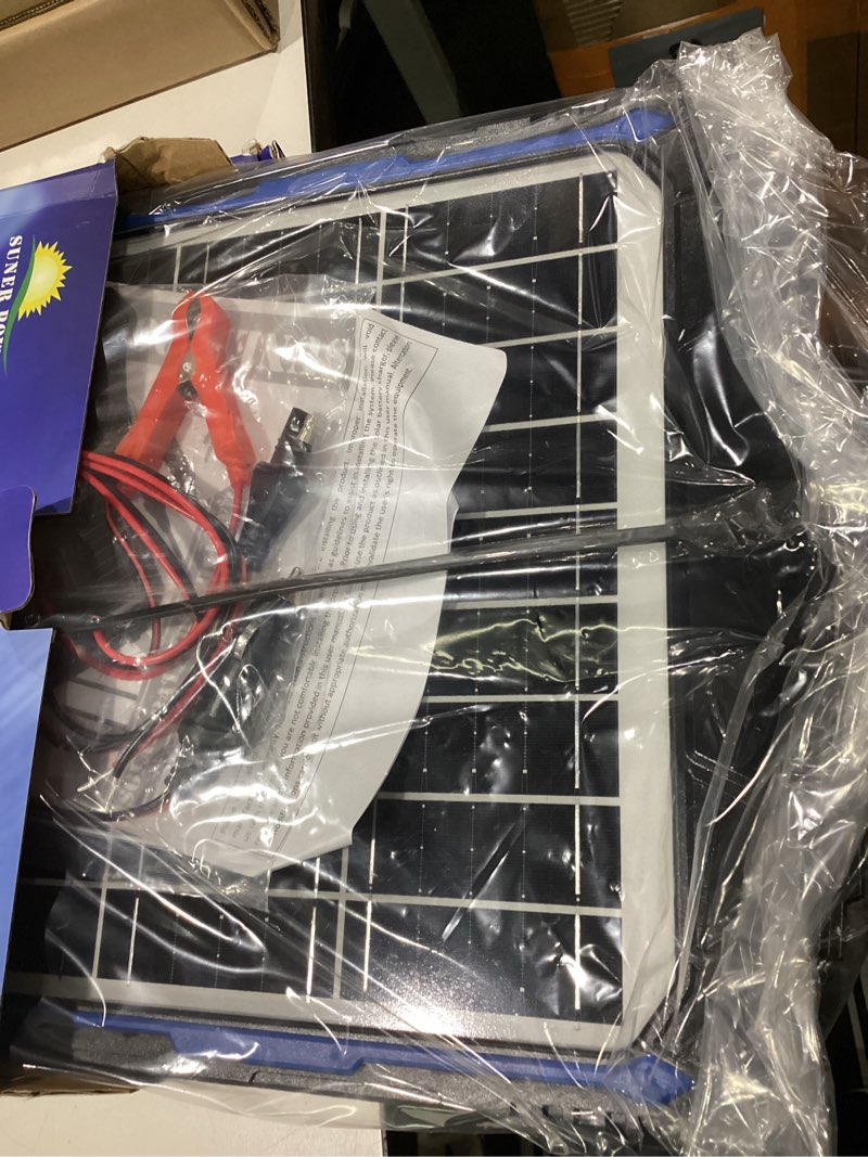Condition photo showing Good Condition for suner power 20w 12v solar battery trickle charger & maintainer pro, built-in intelligent mppt controller, waterproof 12 volt 20 watt solar panel charging kits for car marine rv trailer boat automotive