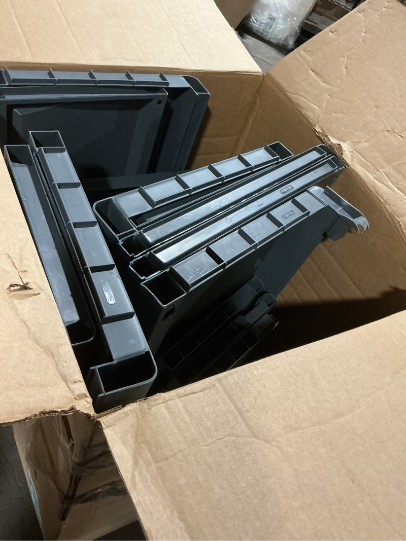 Condition photo showing As Is for sterilite 4 shelf cabinet, lockable utility storage w/ adjustable shelves, gray - plastic shelving unit for organizing garage, pantry, basement, laundry room or mudroom 1