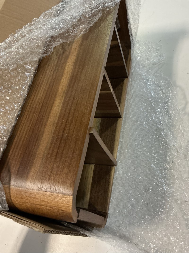 Condition photo showing Good Condition for wooden kitchen utensil holder organizer for counter or countertop, large wooden utensil holder for storage cooking and silverware with 4 compartment, acacia rustic wood container extra large acacia 4 compartments