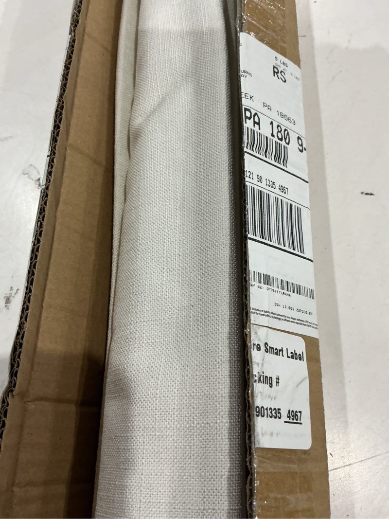 Condition photo showing Good Condition for lazblinds no tools no drill tdbu cordless roman shades for window, thermal insulated uv blocking, 100% blackout fabric blinds for bedroom & living room, 29" w x 64" h, blackout - white blackout - white 29"w x 64"h