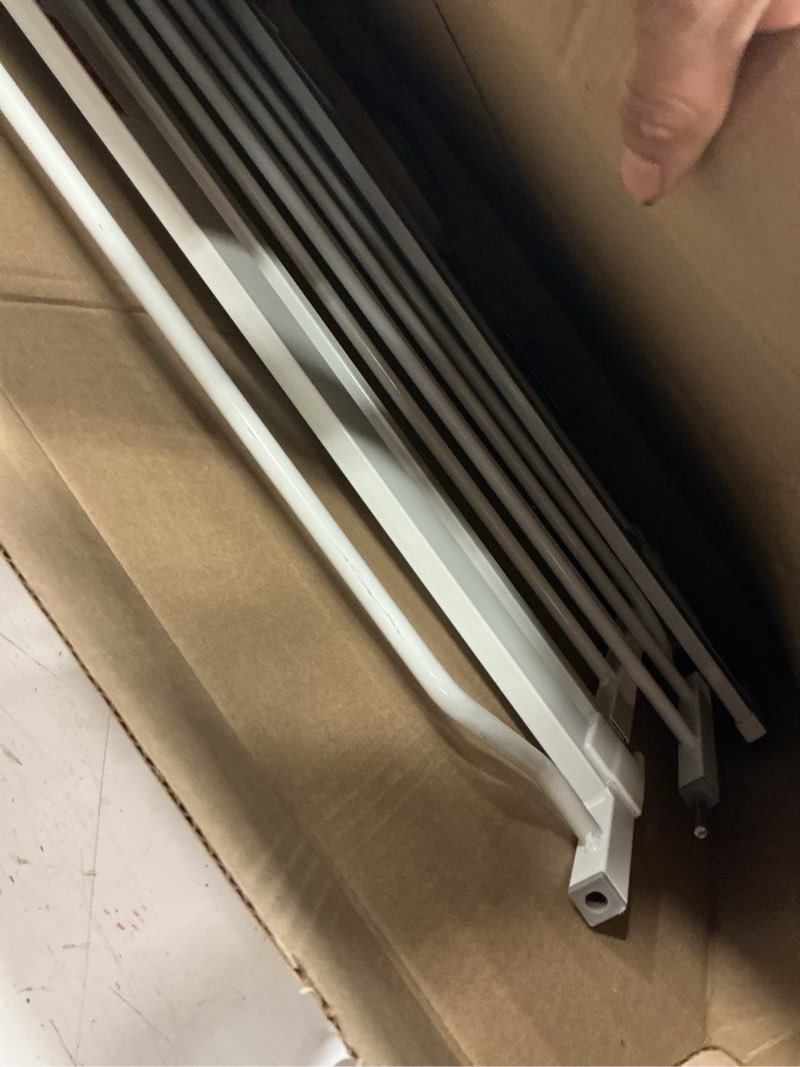 Condition photo showing Good Condition for regalo safety 29-38.5" baby gate for doorways & bottom of stairs, pressure mounted baby gate with door for babies, toddlers & pets, tested & safe for 30 years, american designed, american owned, white white 29-38.5"w x 30"h