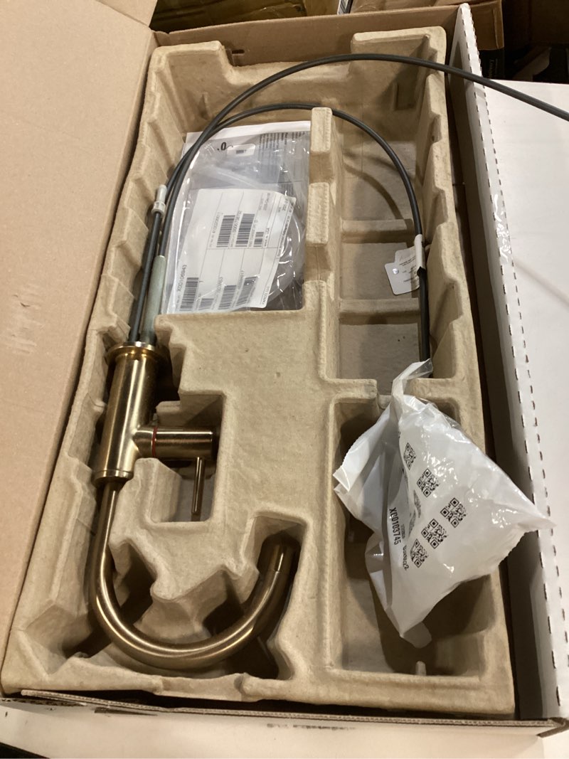 Condition photo showing Good Condition for Delta Faucet Instant Hot Water Dispenser Faucet Gold, Instant Hot Water Tap, Hot Water Faucet, Champagne Bronze 1930LF-H-CZ (Tank and Filter Not Included)