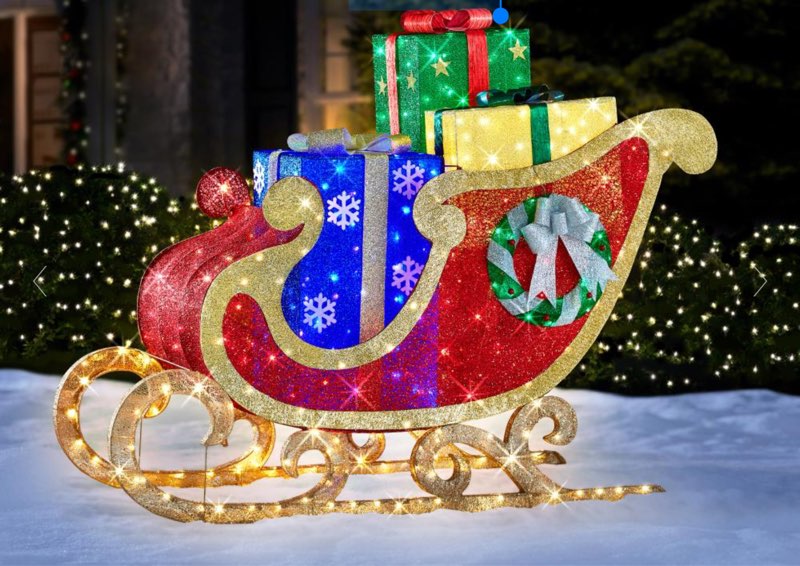 The 8' Christmas Spirit Twinkling Sleigh