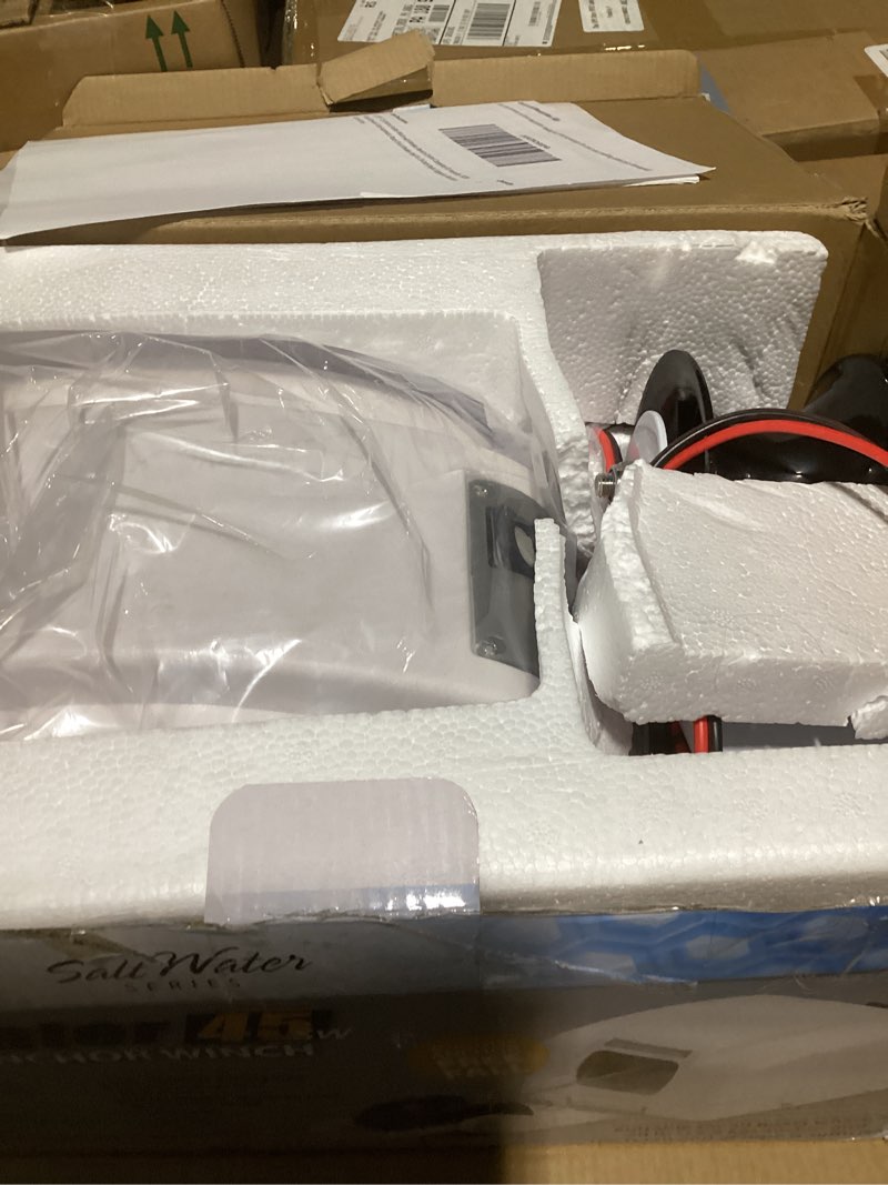 Condition photo showing New/Like New for 45 lbs Electric Anchor Winch, 12V Boat Anchor Winch-Marine Saltwater Anchor Windlass Kit with Remote Control & 100-feet of Pre-Wound Anchor Rope for Speedboats, Wench-Anchors - Complete Set White