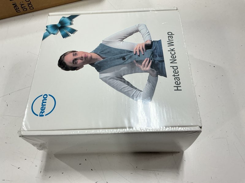 Condition photo showing New/Like New for remo neck heating pad, portable cordless heating pad for neck pain, compact heated neck wrap with soft, heated scarf gift for family,tiffany blue