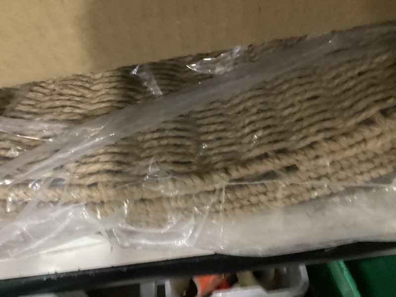 Condition photo showing Good Condition for 36in Extra Large Christmas Tree Collar - Wicker Woven Tree Collars for Artificial Trees - Large Rattan Rustic Farmhouse Basket for Tree Base Cover with Cord Cut-Out for 7.5ft 9ft 12ft Tree(Natural) 36in-woven-natural