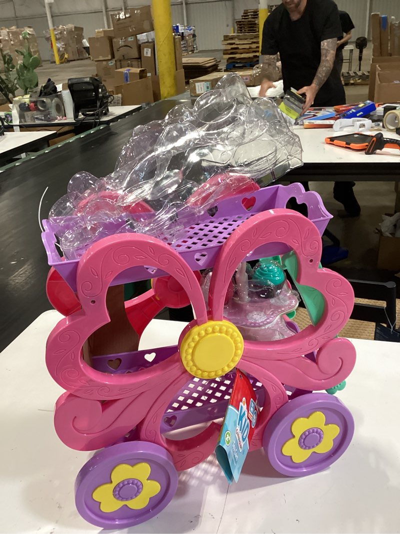 Condition photo showing As Is for kid connection flower tea cart play set, 45 pieces, toddler toys current price is $