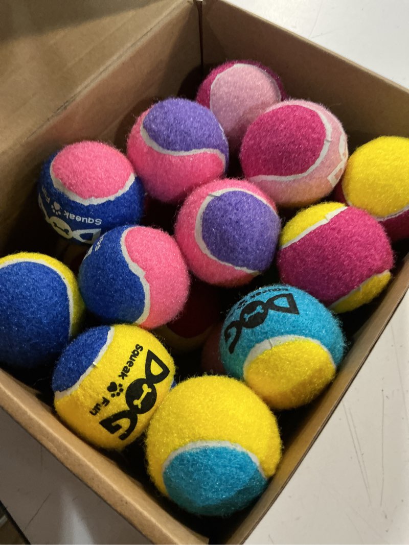 Condition photo showing Good Condition for insum squeaky balls for dogs - 24 pack small squeaky tennis balls for dogs, 2 inch eye-catching color toy balls, built-in squeaker, idea for doggie birthday gift mixed color small (pack of 24)
