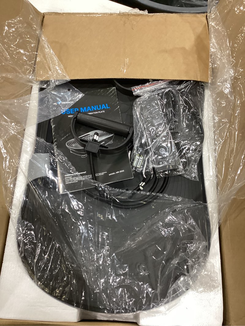 Condition photo showing Good Condition for merach vibration plate exercise machine, vibrating platform for lymphatic drainage weight loss muscle activation, full body home exercise equipment with led touch screen bluetooth pull cord arc-blue