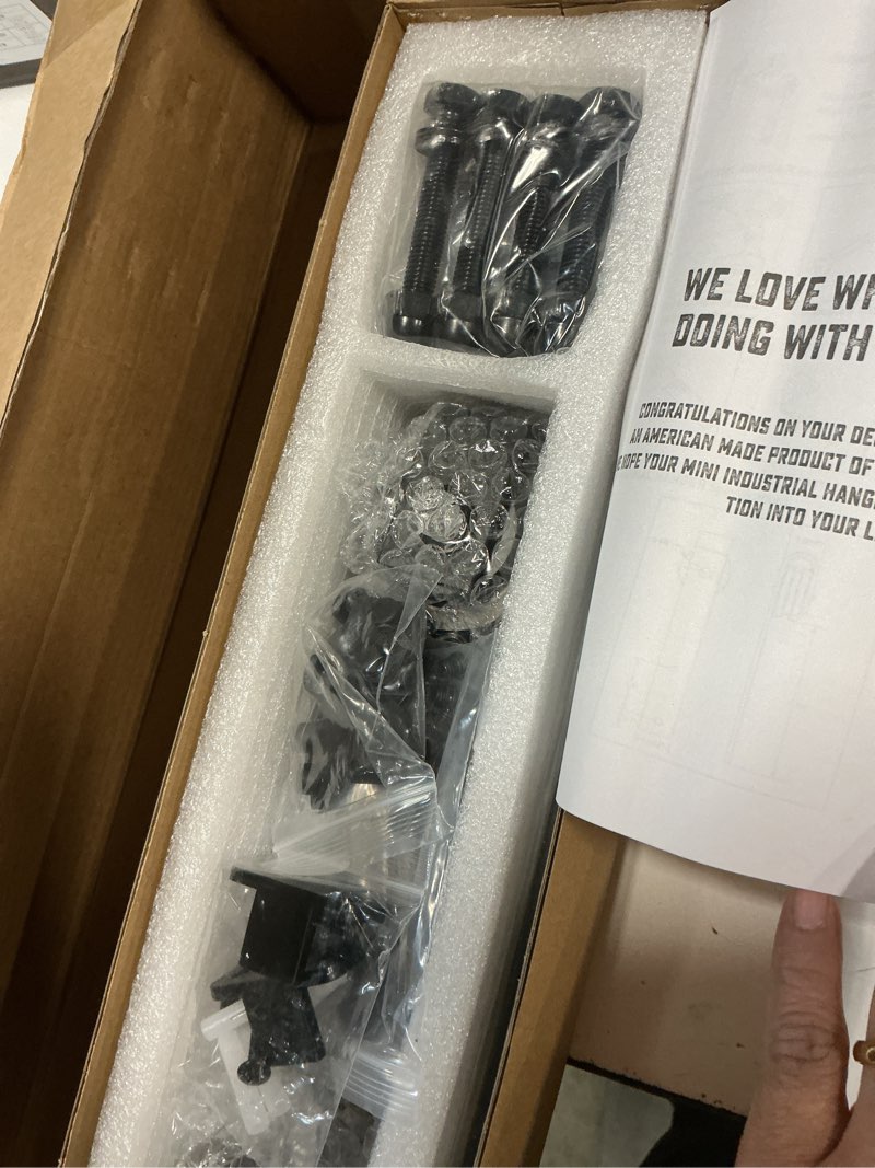 Condition photo showing New/Like New for barn door hardware kit 5ft, heavy duty modular sliding door track hardware set for interior & exterior doors 5 feet