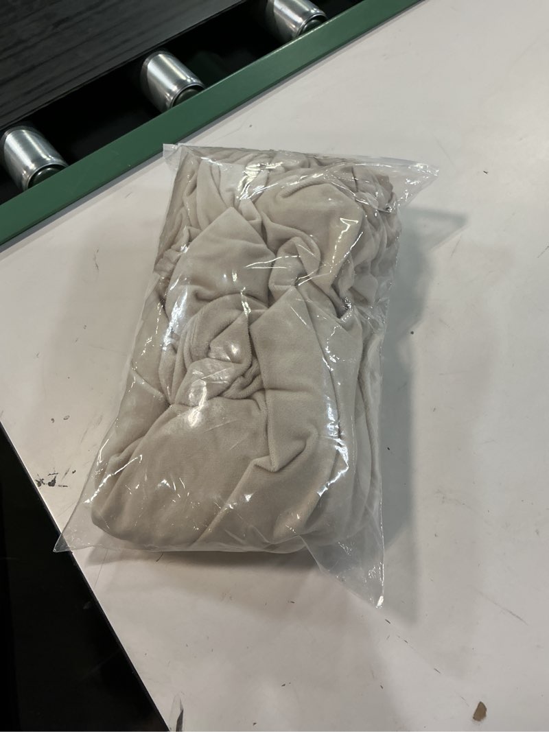 Condition photo showing Good Condition for H.VERSAILTEX Ottoman Slipcover Square Footstool Protector Covers Storage Stool Ottoman Covers Stretch with Elastic Bottom, Feature Real Velvet Plush Fabric, Ivory Square?Medium Ivory