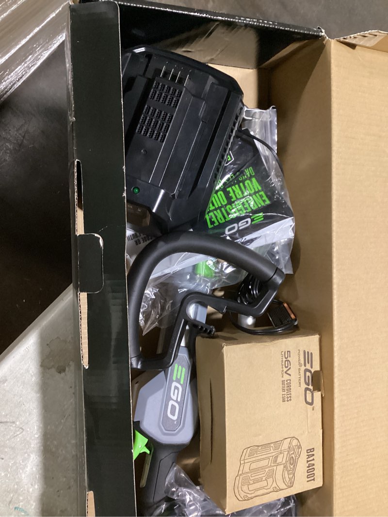 Condition photo showing Good Condition for possibly incomplete .. ego powerload 56-volt 15-in telescopic shaft battery string trimmer 2.5 ah (battery and charger included)