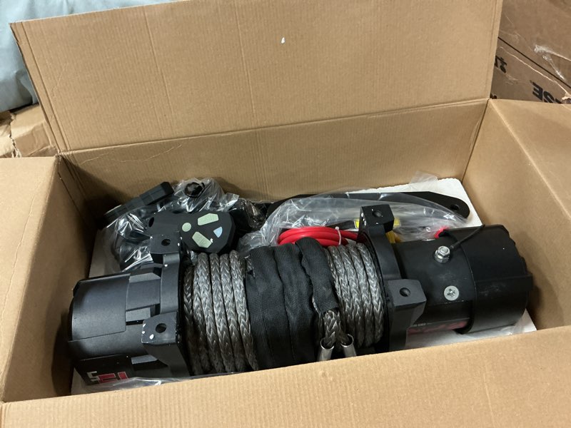 Condition photo showing New/Like New for OPENROAD 13500 lb Recovery Winch with Synthetic Rope and 2 Wireless Remotes - IP68 Waterproof 12V Electric Winch for Jeep, SUV, Truck & Trailer - Panther Series 3S