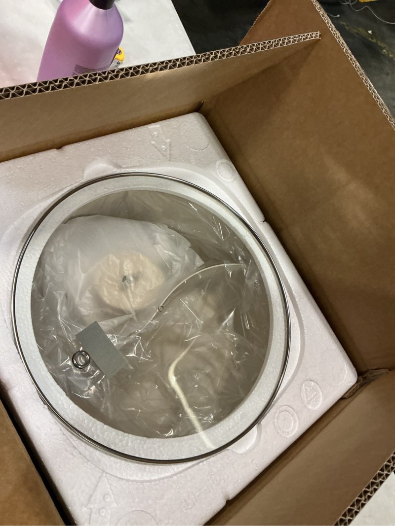 Condition photo showing Good Condition for dezin 6l hot pot electric with divider, shabu shabu pot with power control | removable 1500w chinese hot pot, non-stick hotpot with multi-power adjustment, 3" depth double-flavor pot with silicone ladle beige
