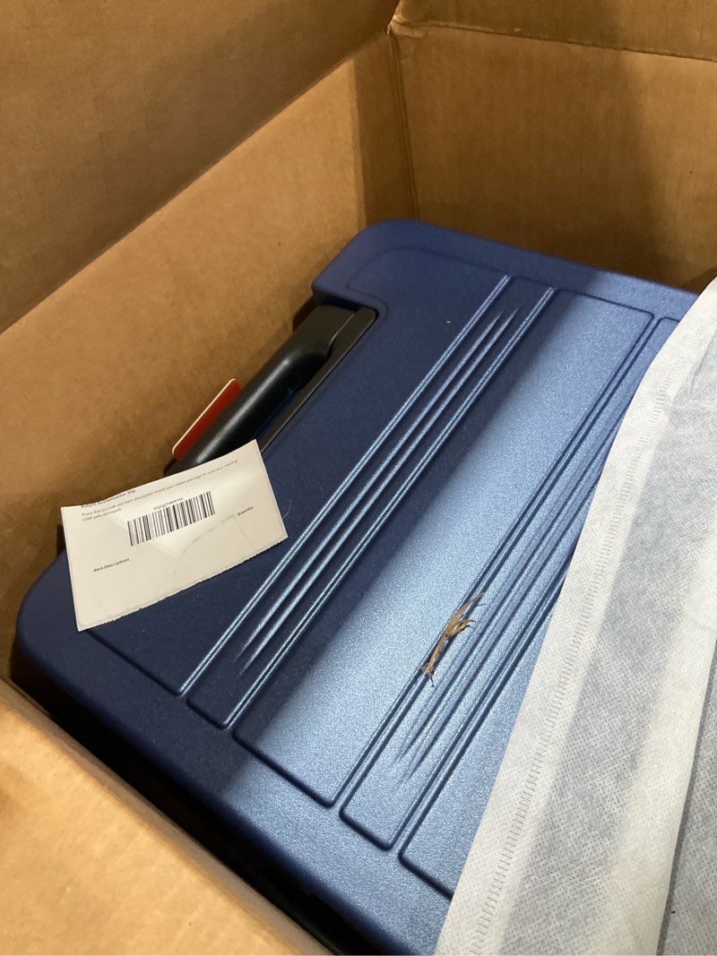 Condition photo showing Good Condition for lovevook carry on luggage 20 inch, airline approved expandable hard shell suitcase with spinner wheels, tsa lock & cup holder, fits most overhead bins 20 inch_carry on blue