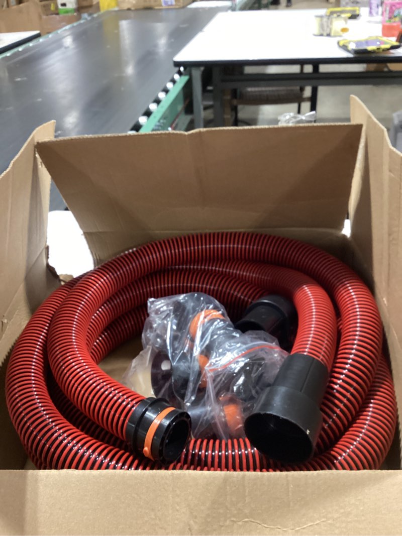 Condition photo showing Good Condition for 16ft shop vac hose with 6 adapter attachments,fits 1-1/4" vacuum cleaner hose,multi-size fittings0.9" to 1-3/4",universal shop vac accessories (please confirm hose size compatibility) 16ft.hose