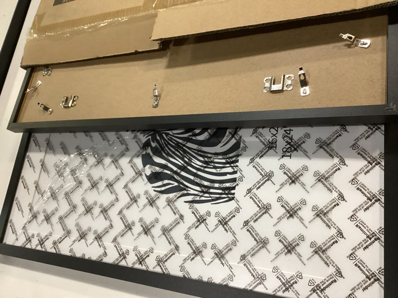 Condition photo showing As Is for 18x24 Solid Wood Poster Frame Set of 2, Natural Wood Picture Frame with Paper Mat, Display picture 1