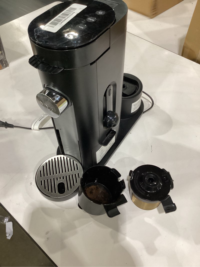 Condition photo showing As Is for missing water tank**** ninja | coffee maker | single serve |brew with coffee pods & grounds| compatible with k-cup coffee pods | 4 brew styles, up to 24oz cup sizes & 56oz removable reservoir | black | pb051 standard-black