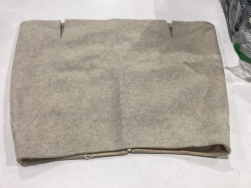 Condition photo showing New/Like New for exlura women's fashion faux wool mini skirt high waisted y2k trendy side slit tweed plaid skirts 2025 fall winter outfits khaki medium