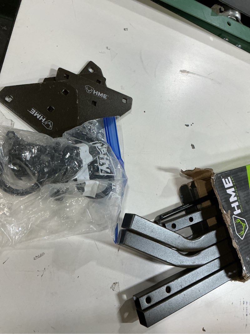 Condition photo showing As Is for hme reliable stable convenient lightweight durable portable dual-sided versatile archery hard surface bow practice hanger with archer's arrow caddies included