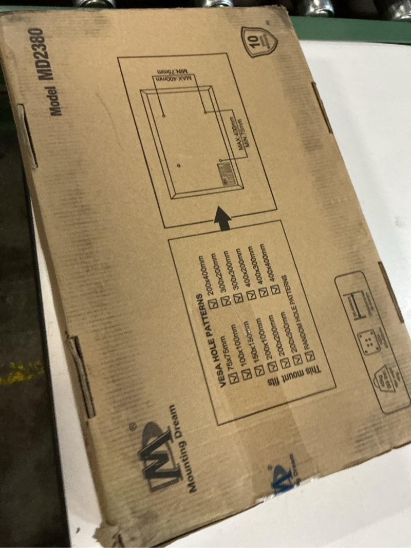 Condition photo showing New/Like New for mounting dream tv wall mount for 32-65 inch television,mount with swivel and tilt, full motion bracket with articulating dual arms, fits 16inch studs, max vesa 400x400 mm, 99lbs, md2380 for 32" to 65" tvs, 16" studs
