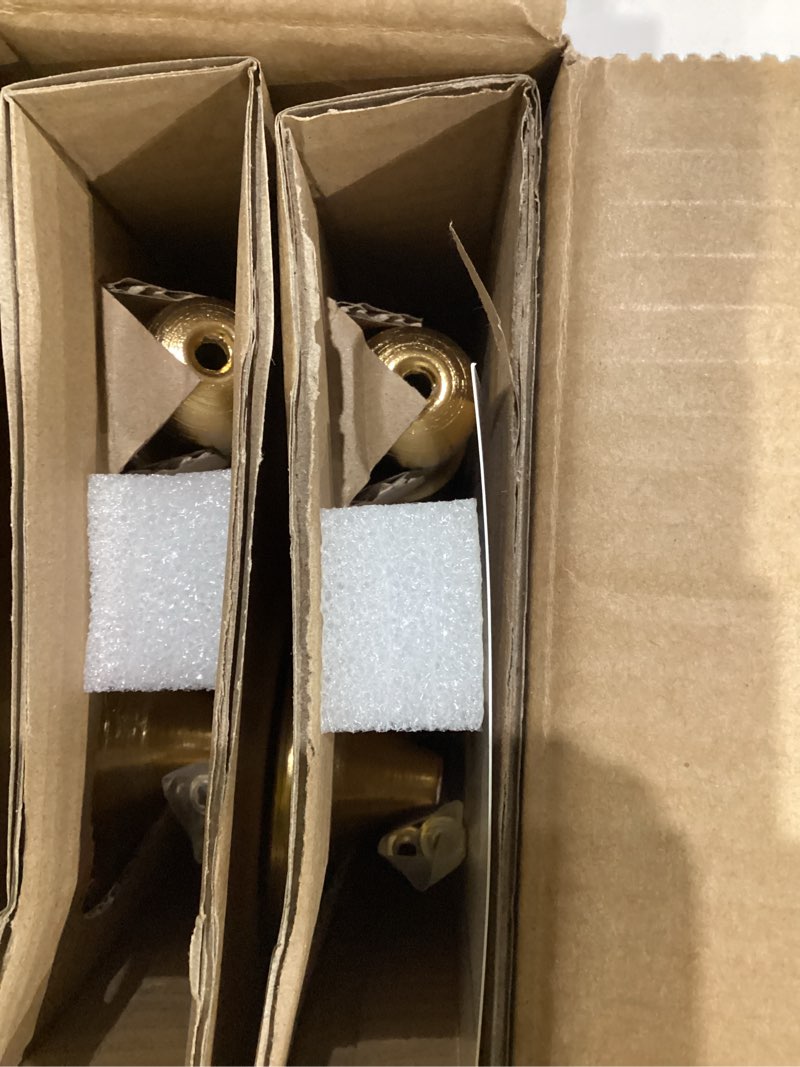 Condition photo showing New/Like New for Brass Gold Candlestick Holders, Metal Taper Candle Holders Set of 6, Vintage Modern Candle Sticks Holder Decor for Table Centerpiece, Fireplace Mantel Wedding Housewarming Gift, Candlelit Dinner Décor Brass Gold 6