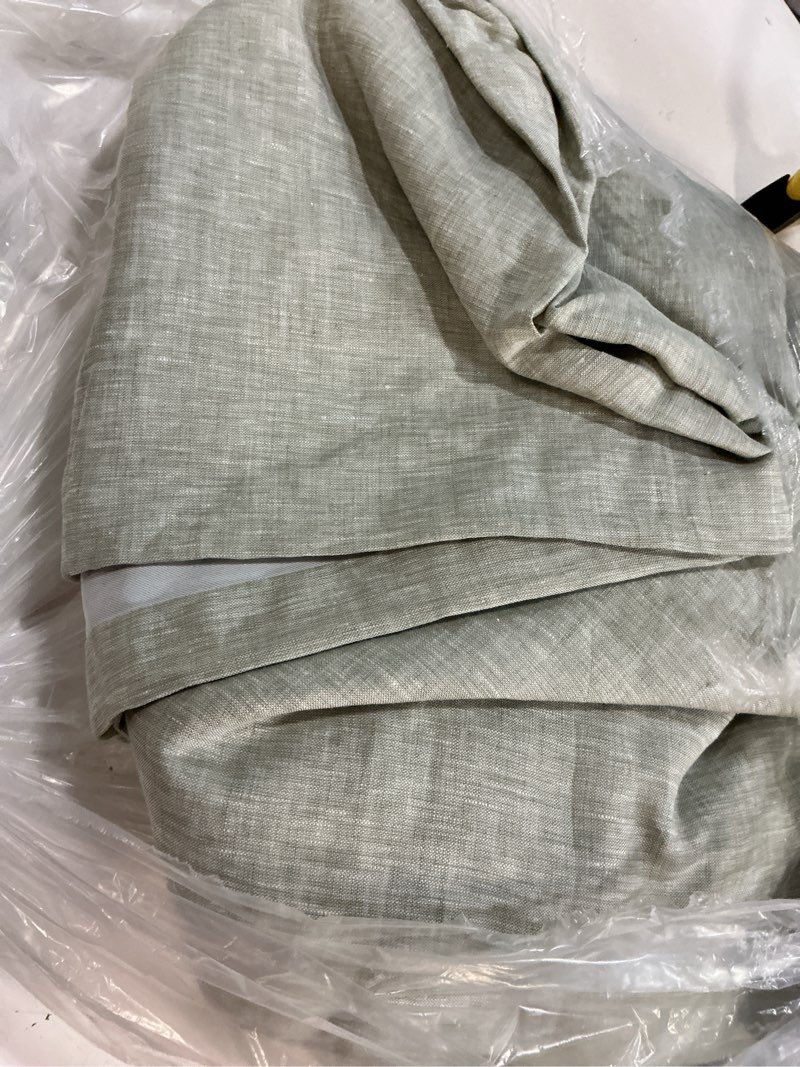 Condition photo showing Good Condition for quince european linen room darkening curtain - single panel, 48x96, sage