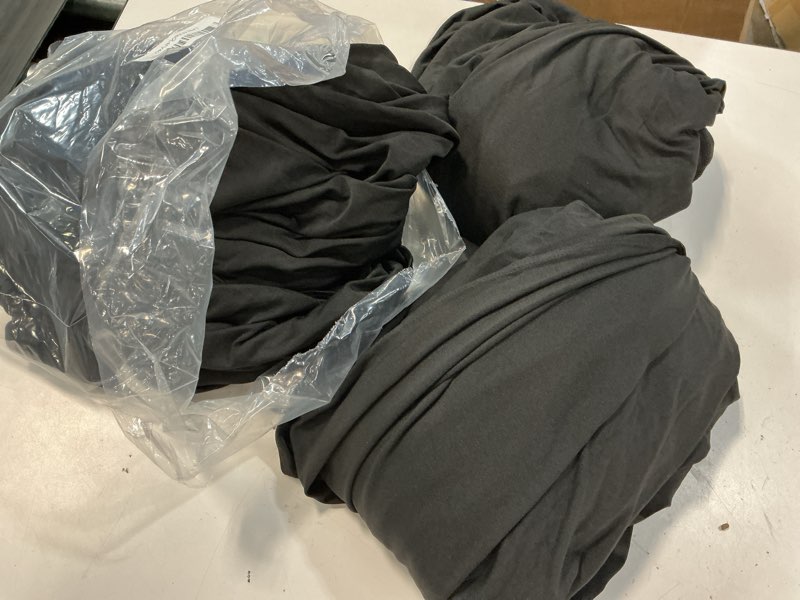 Condition photo showing Good Condition for haisiwlkj 3 pack table cloth 6ft black tablecloths for rectangle folding table spandex fitted stretch cover wrinkle resistant washable protector for party, wedding, banquet, festival. 6 ft black 3