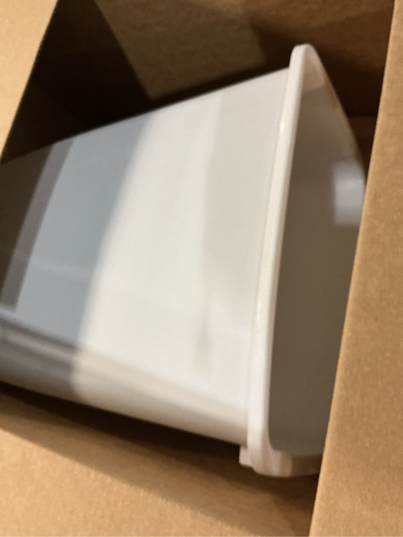 Condition photo showing Good Condition for rubbermaid small kitchen bathroom trash can, 9 gallons, white, waste basket for under counter/kitchen/office/bedroom/bathroom