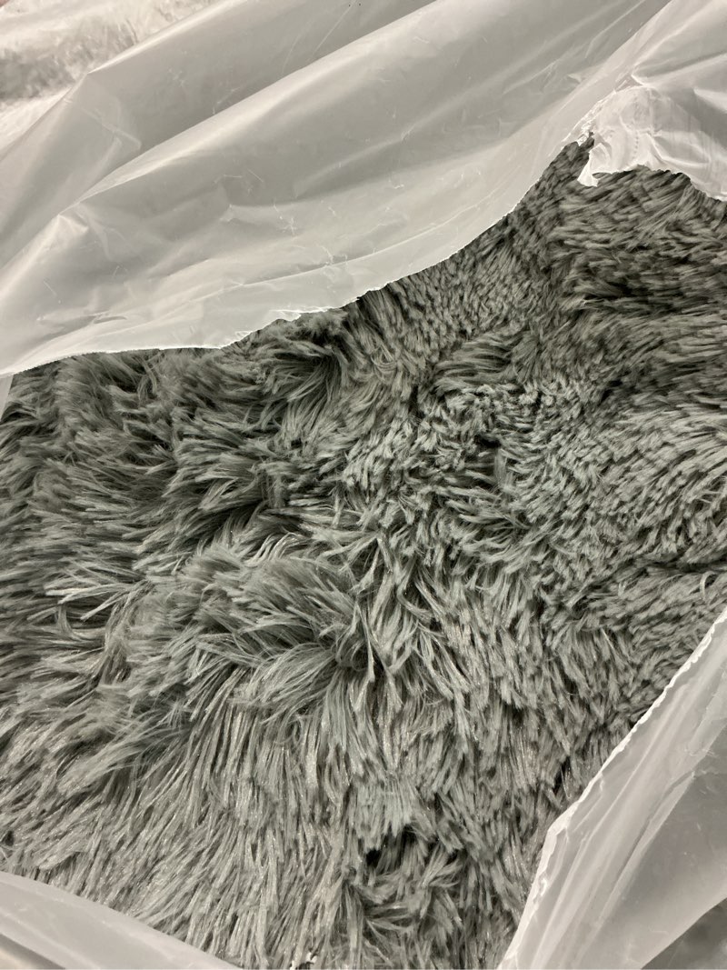 Condition photo showing As Is for 8x10 Area Rugs Living Room,Gray Large Plush Fluffy Bedroom Carpet,Non-Slip Upgraded Indoor Thick Soft Rug,Modern Plush Carpet Suitable for Kids Home Decor Aesthetics Dorm. Grey 8' x 10' (Rectangular)