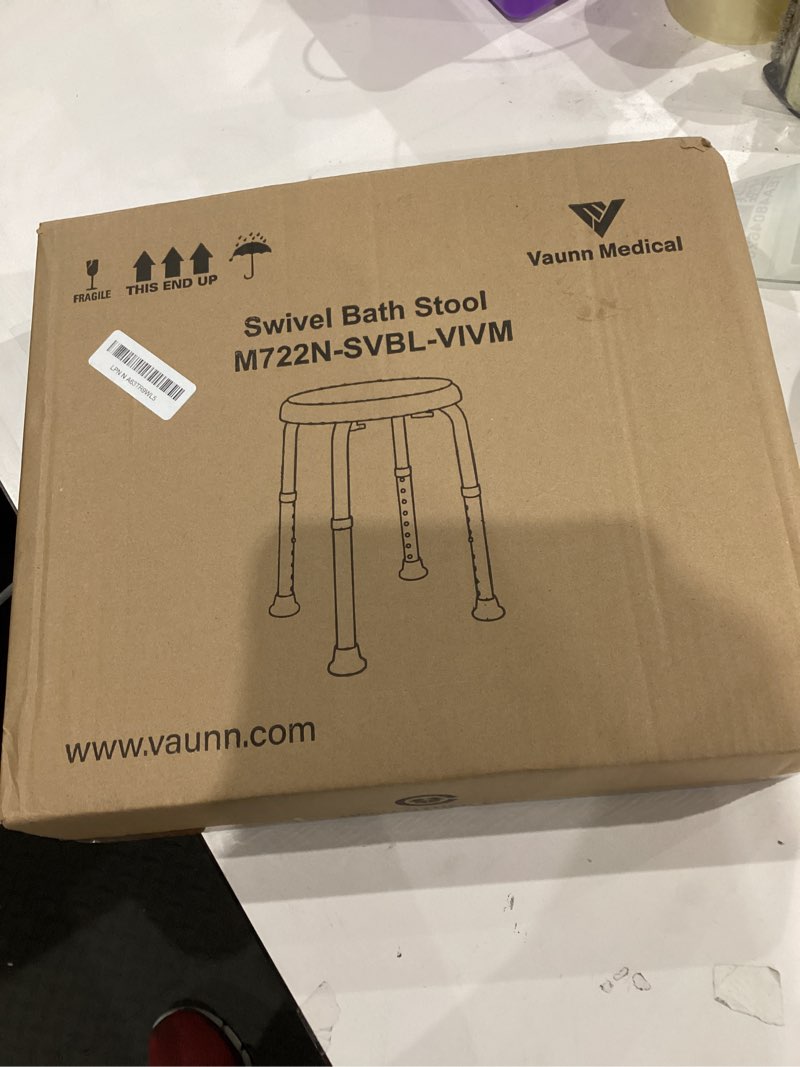 Condition photo showing Good Condition for Vaunn Medical Tool-Free Assembly Adjustable Swivel Shower Stool Seat Bench with Anti-Slip Rubber Tips for Safety and Stability Swivel - Shower Stool