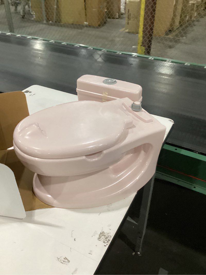 Condition photo showing As Is for Toy N-1 Potty Trainer with Flushing Sounds, Chart & Storage – White Floor Potty Chair with Splash Guard, Removable Ring & Bowl, Patented Snap Safe Ring Technology