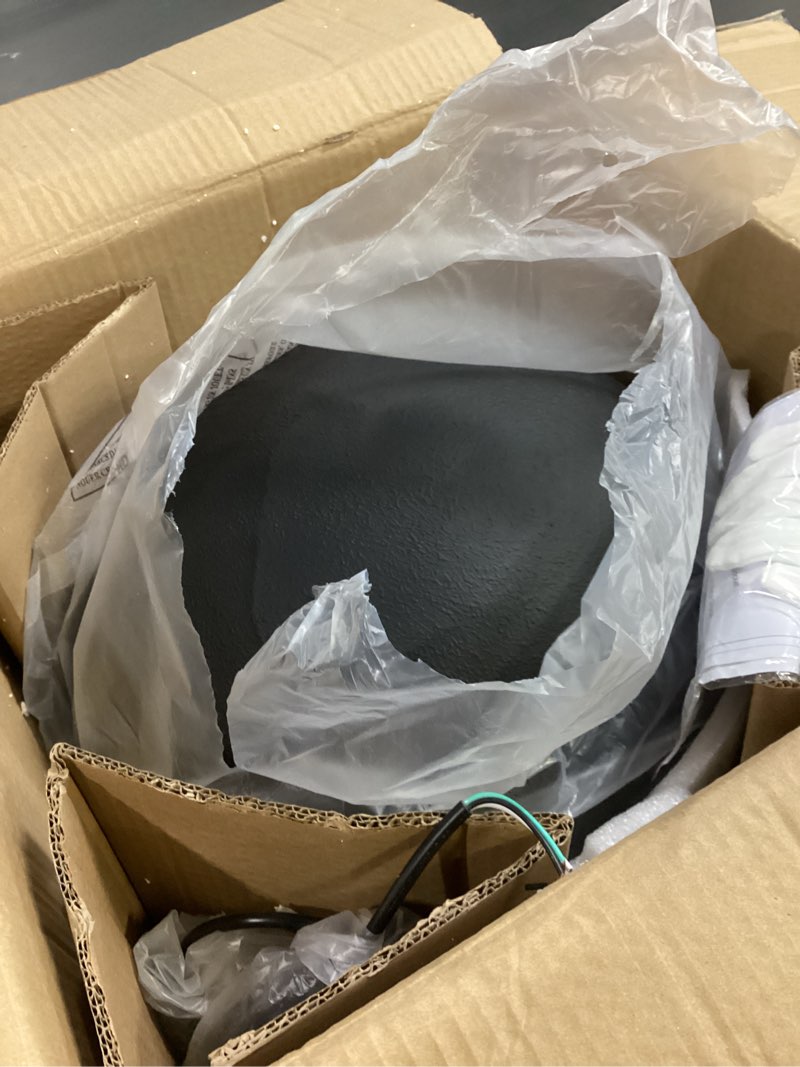 Condition photo showing Good Condition for Industrial Pendant Lighting for Kitchen Island, 16 Inch Black and Gold Metal Dome Pendant Light Fixtures, Hemispherical Hanging Ceiling Light E26 Base for Reading Dining Room Foyer Cafe, 2 Pack Texture Black