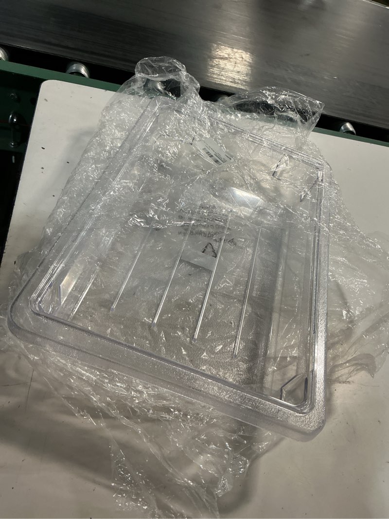 Condition photo showing New/Like New for winco polyware food storage box, 12 x 18 x 3 1/2 inch - 1 each.