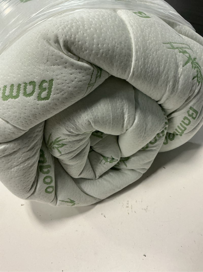 Condition photo showing Good Condition for ultra soft king size mattress topper - viscose made from bamboo pillow top mattress pad for back pain relief - naturally cooling for hot sleepers, green green king