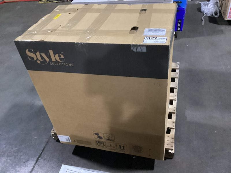 Condition photo showing As Is for style selections kirkman 30-in true white single sink bathroom vanity with white cultured marble