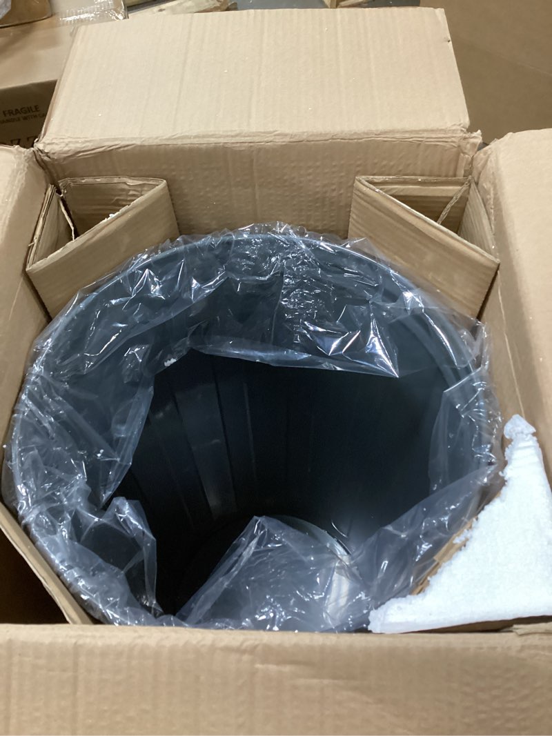 Condition photo showing New/Like New for – Case of 3-80 Qt Steel Wastebaskets – Fire-Safe & Institutional Use