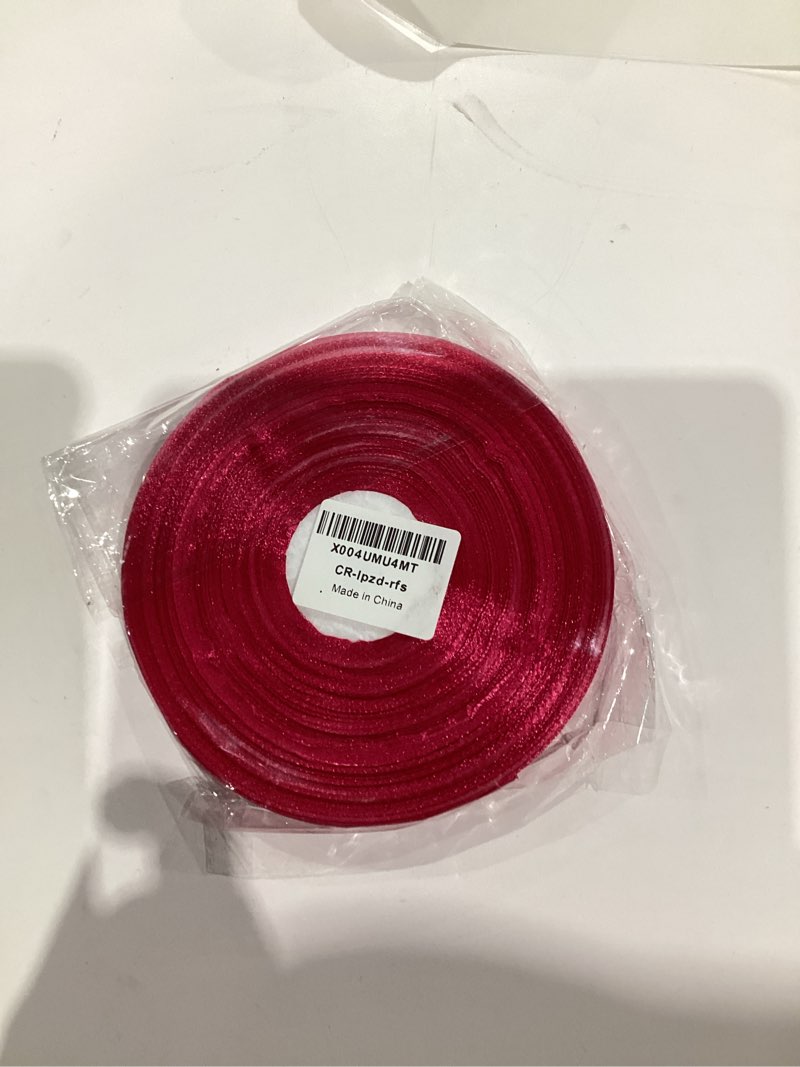 Condition photo showing New/Like New for Ribbli Red Satin Ribbon Double Faced Satin 1/2 inch x Continuous 50 Yards-Red Ribbon for Gift Wrapping Crafts Wedding Decoration Bows Bouquet Floral Arrangement