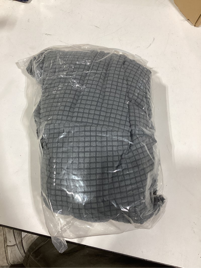 Condition photo showing As Is for uxcell ottomen cover round, jacquard ottomen slipcover with elastic bottom fit 76cm-104cm /29.9"-40.9" diameter, stretchable footrest stool covers for furniture protector, new gray new gray 76cm-104cm/29.9"-40.9"