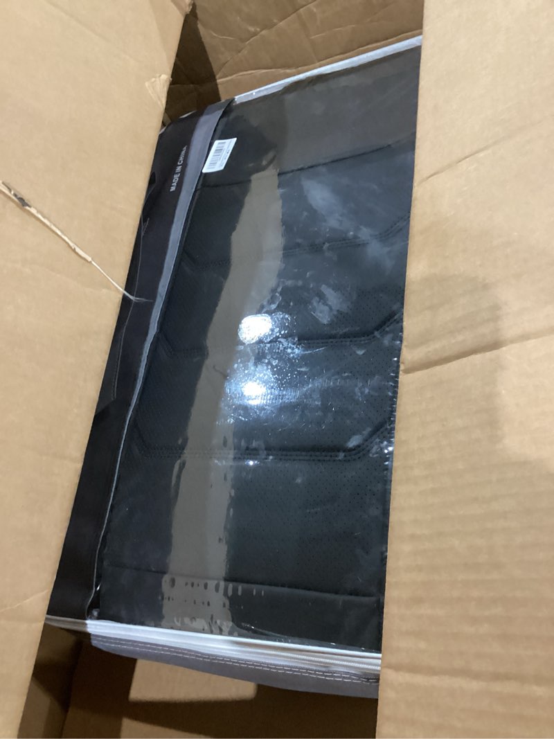 Condition photo showing Good Condition for Full Coverage Faux Leather Car Seat Covers Full Set,Automotive Seat Covers for Cars,SUVs Pick-up Truck, Car Seat Cushion, Black Seat Covers for 5 Seats Black. Full Set