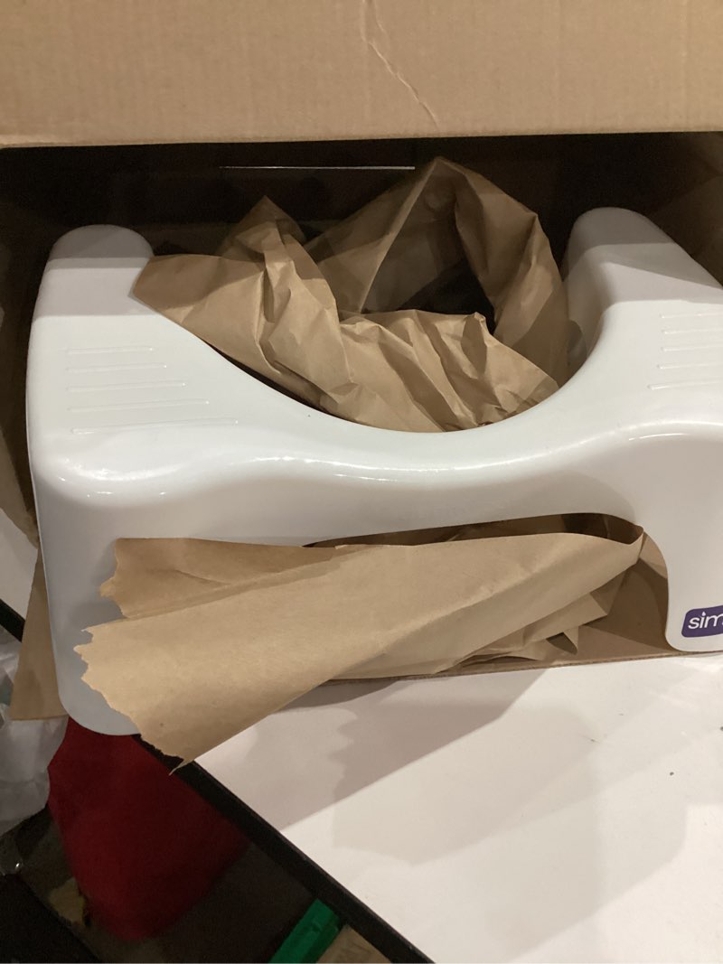 Condition photo showing As Is for Squatty Potty Simple Curve Bathroom Toilet Stool 7" White