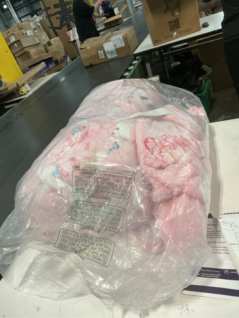 Condition photo showing Good Condition for Bean Bag Chair for Kids, Toddler Beanbag Bed Unicorn, Convertible Children Bean Chair to Floor Mattress with Filler, Stuffed Child Bean Bags for Girl Boy Sleeping, Colorful Rainbow Glowing Rainbow 29.5"Dx29.5"Wx18.5"H