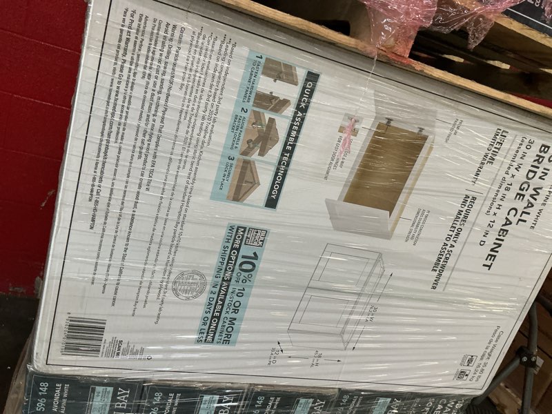 Avondale 30 in. W x 12 in. D x 18 in. H Ready to Assemble Plywood Shaker Wall Bridge Kitchen Cabinet 