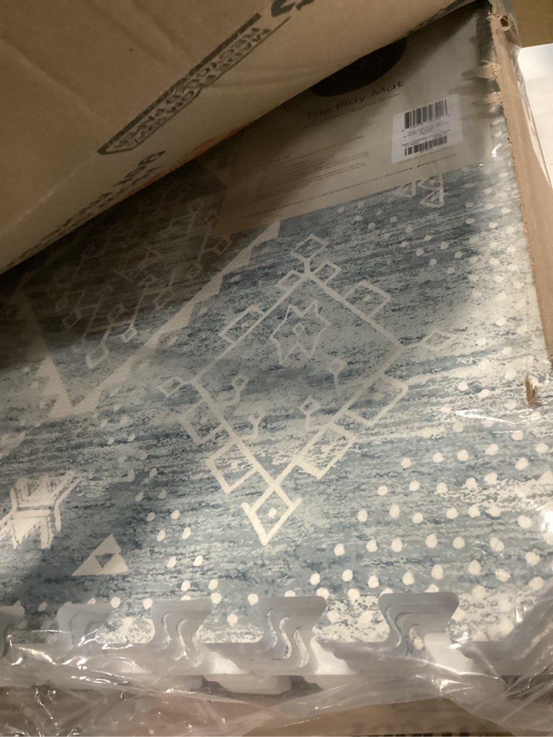 Condition photo showing Good Condition for House of Noa Baby Play Mat – 4x8 Indigo Ula – Set of 8 Tiles – Cushioned EVA Foam Play Mat for Floor, Soft Interlocking Baby Crawling Mats for Hard Floors Indigo 4' x 8'