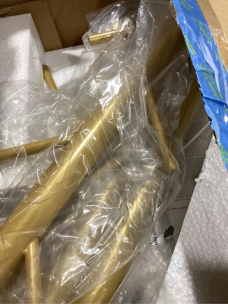 Condition photo showing Good Condition for Heavy Duty Coat Rack with Natural Marble Base, Freestanding Metal Coat Stand with 8 Hooks, Modern Stable Coat Hanger Tree for Bags, Jacket, Clothes, and Hats, Gold Metal