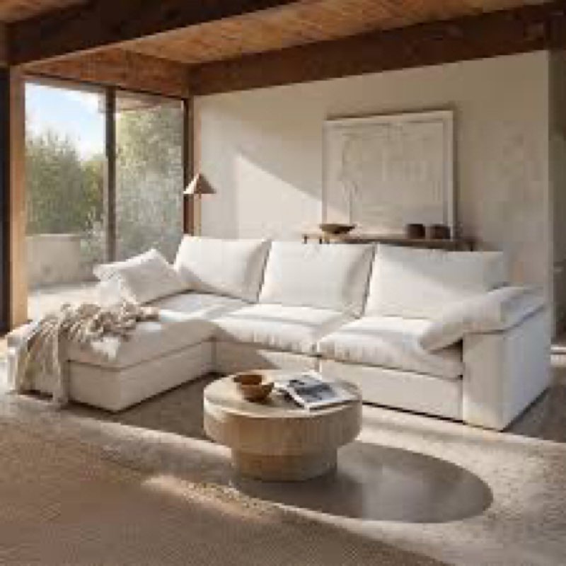 (Incomplete 1 box only) 110.2” Sectional Sofa Comfy Cloud Couch For Living Room Modern Sofa 
