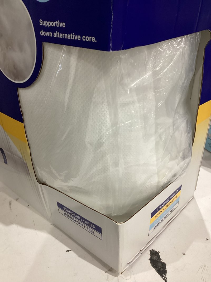 Condition photo showing New/Like New for the casper essential cooling fiber pillow - standard: universal sleeper, removable cover, polyester fiber fill, bed pillow