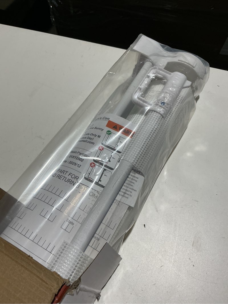 Condition photo showing Good Condition for reinforced 42" tall x 80" wide retractable baby gate for doorway 3.5ft extra tall cat gate for stairs indoor retractable baby gates extra wide with reinforced bar mesh gates for kids or pets, white white 42" tall x 80" wide? with reinforced bar ?